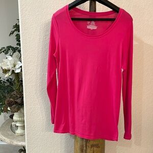 🌺 No Boundaries Fuchsia Long Sleeve Tee super stretchy Size XL NWOT ~Never Worn